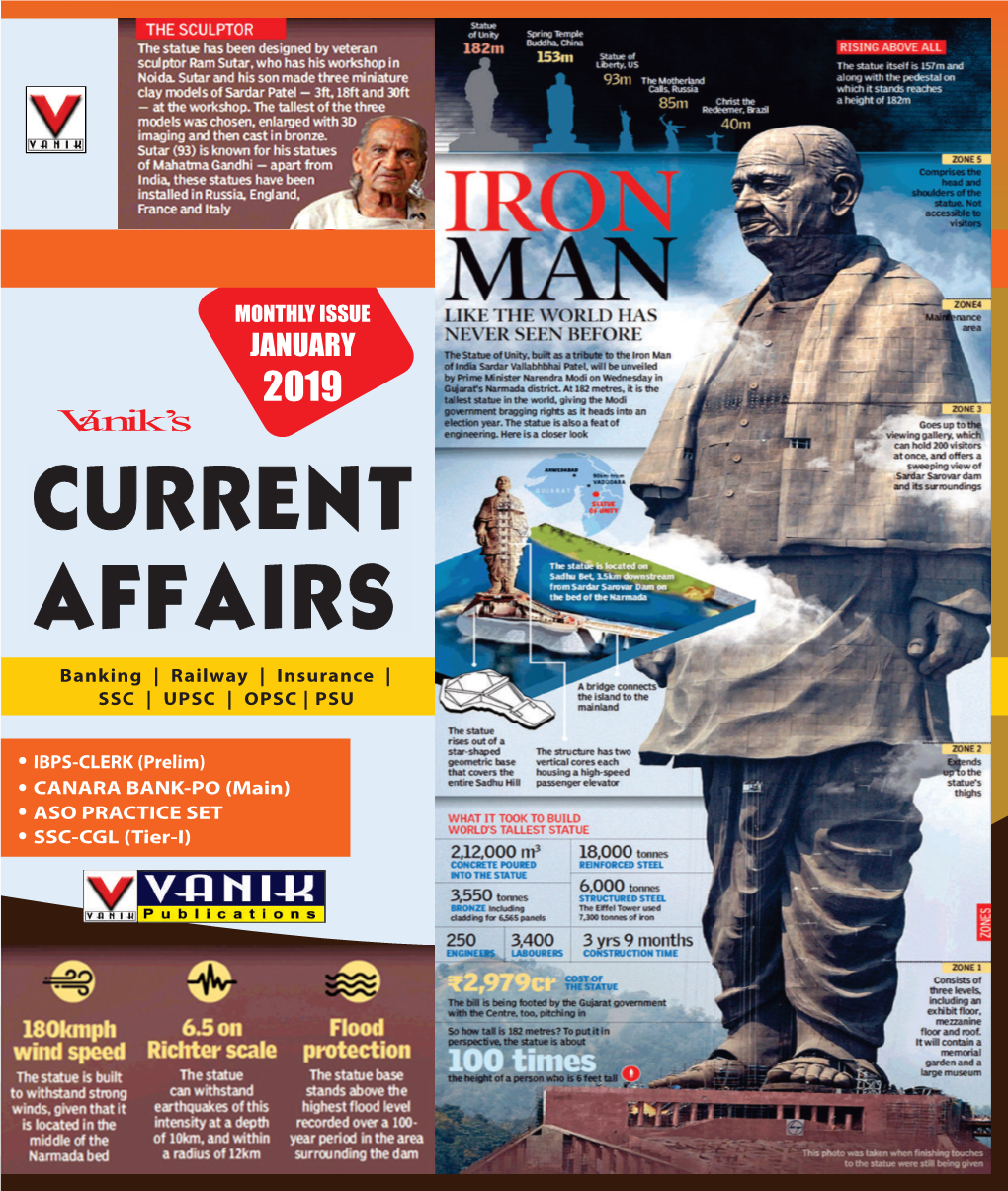 JANUARY 2019 Vanik’S CURRENT AFFAIRS Banking | Railway | Insurance | SSC | UPSC | OPSC | PSU