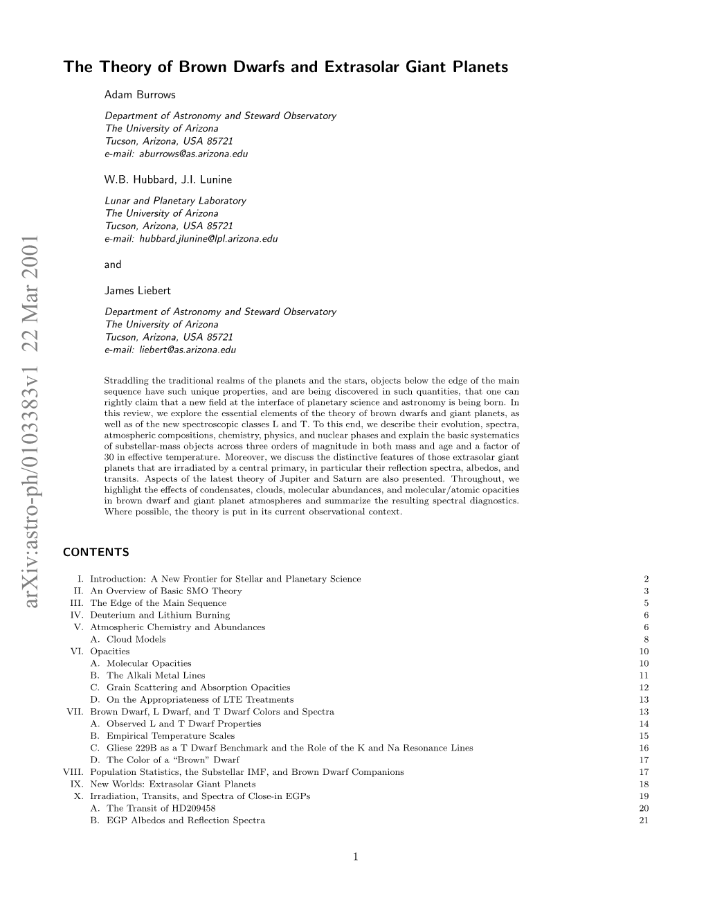 Arxiv:Astro-Ph/0103383V1 22 Mar 2001