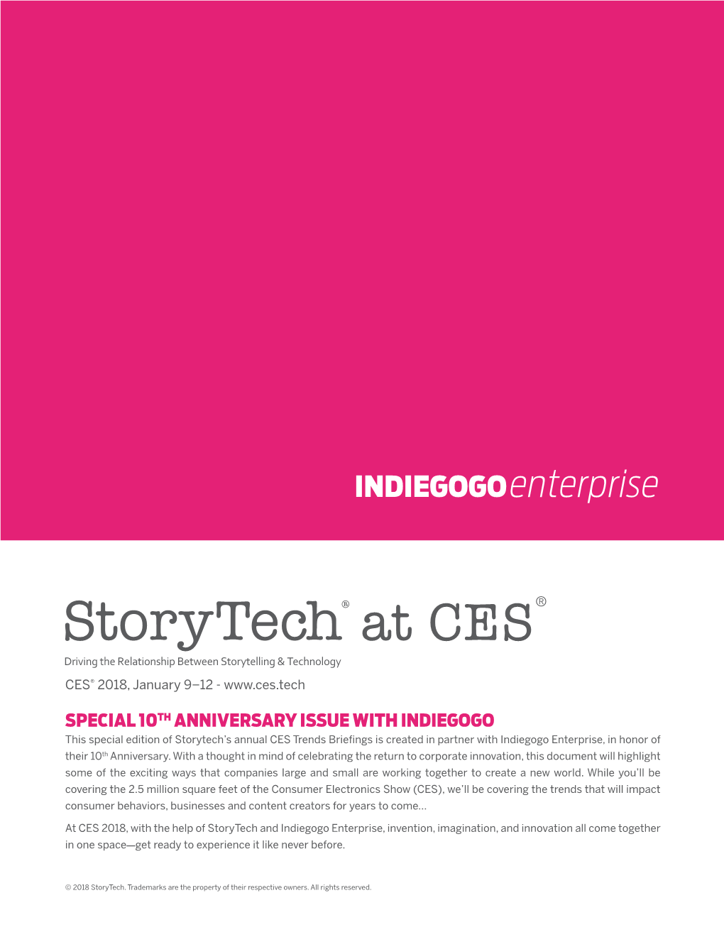 Storytech™@ CES® 2018 Trends