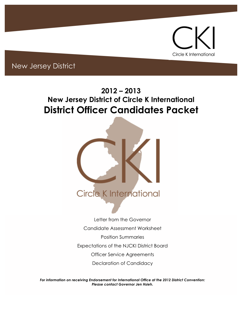 District Officer Candidates Packet