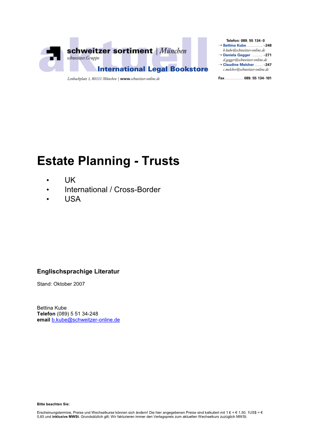 Estate Planning - Trusts