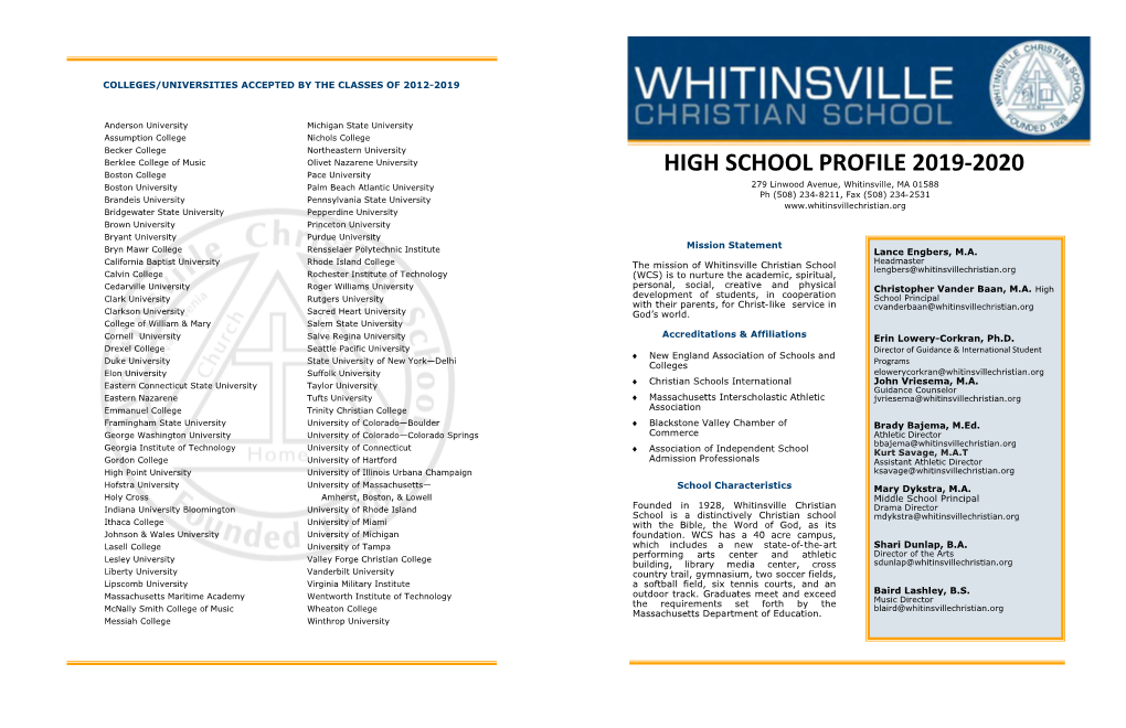 High School Profile 9- 20