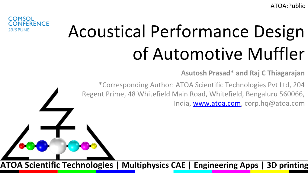 Acoustical Performance Design of Automotive Muffler