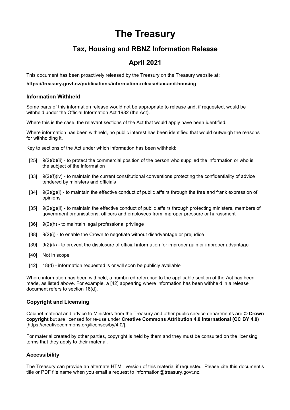 Joint Report T2021/535: Further Advice on Selected