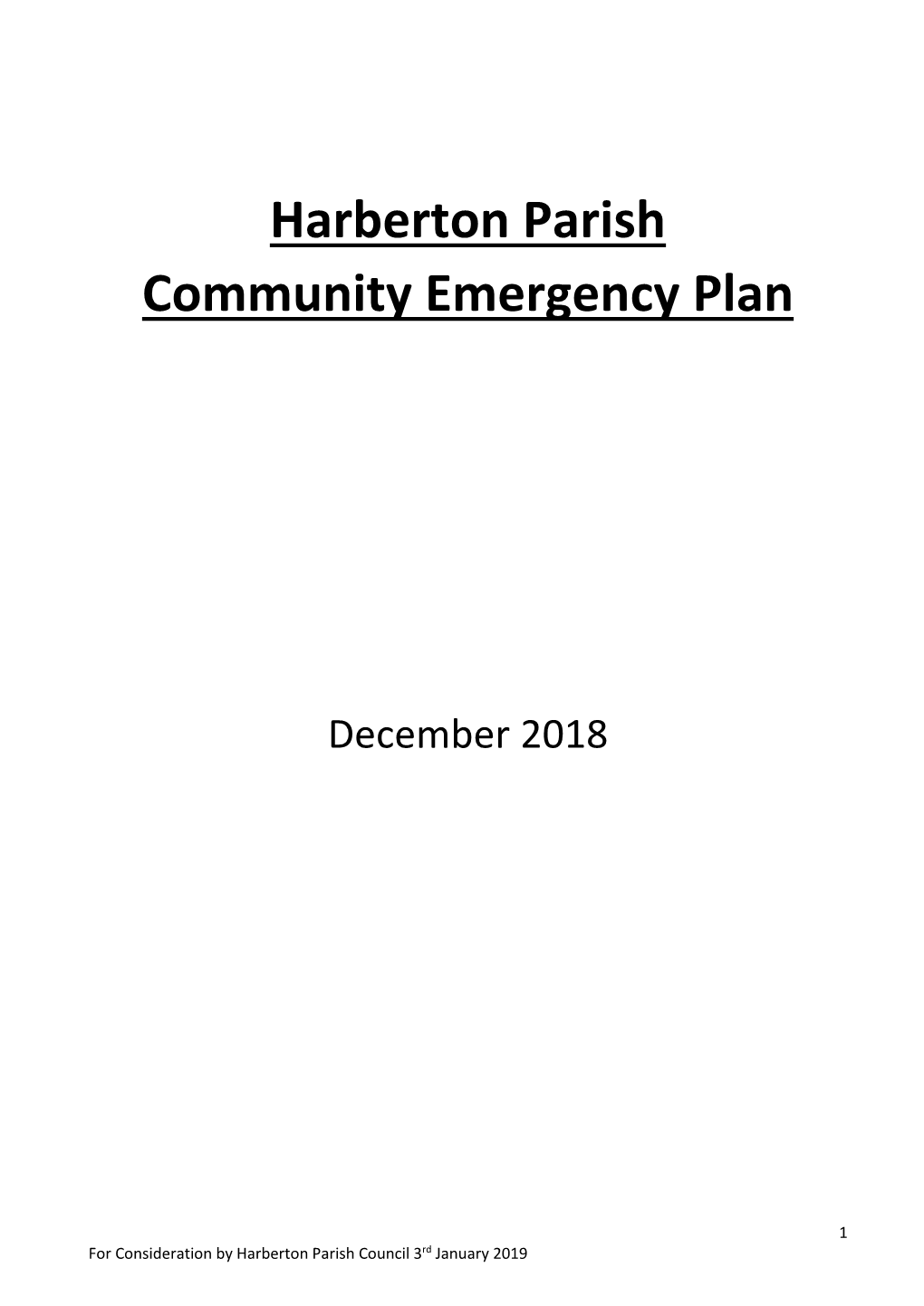 Harberton Parish Community Emergency Plan