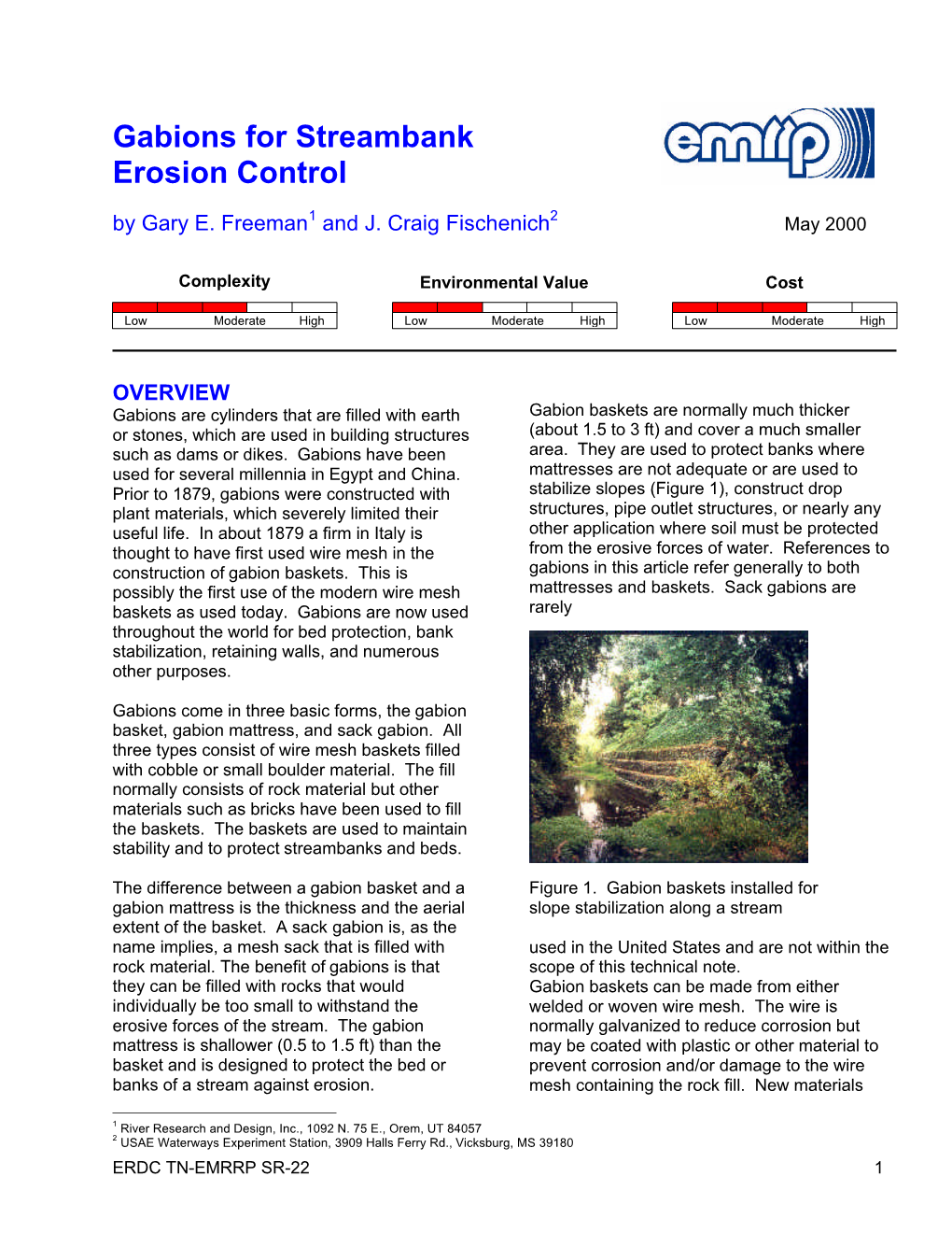 Gabions for Streambank Erosion Control