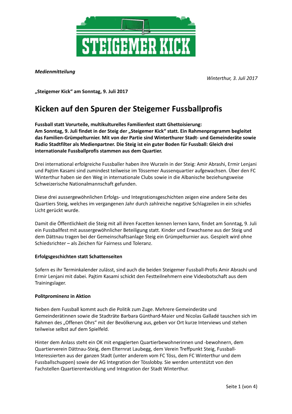 Kicken Auf Den Spuren Der Steigemer Fussballprofis