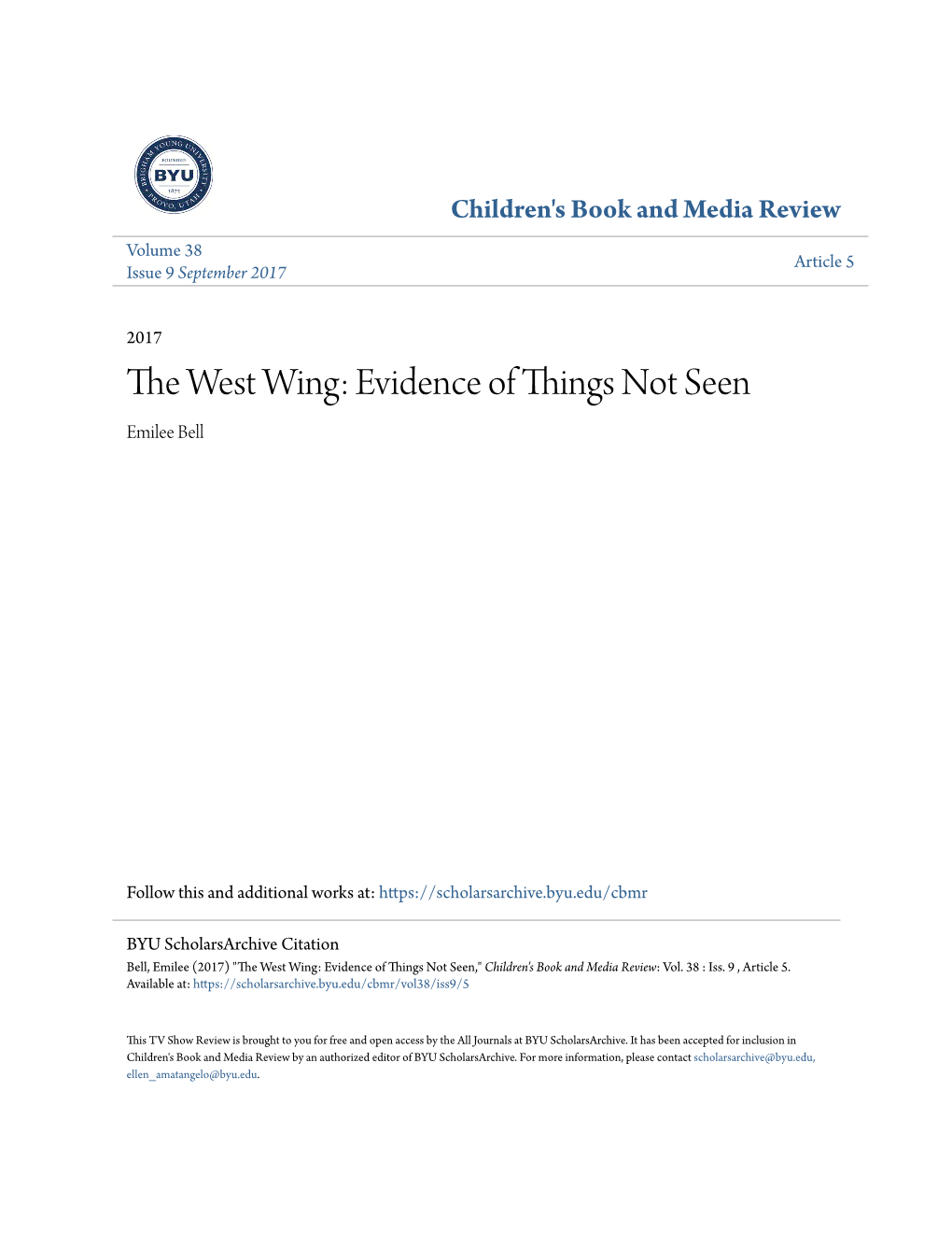 The West Wing: Evidence of Things Not Seen TV Show Review