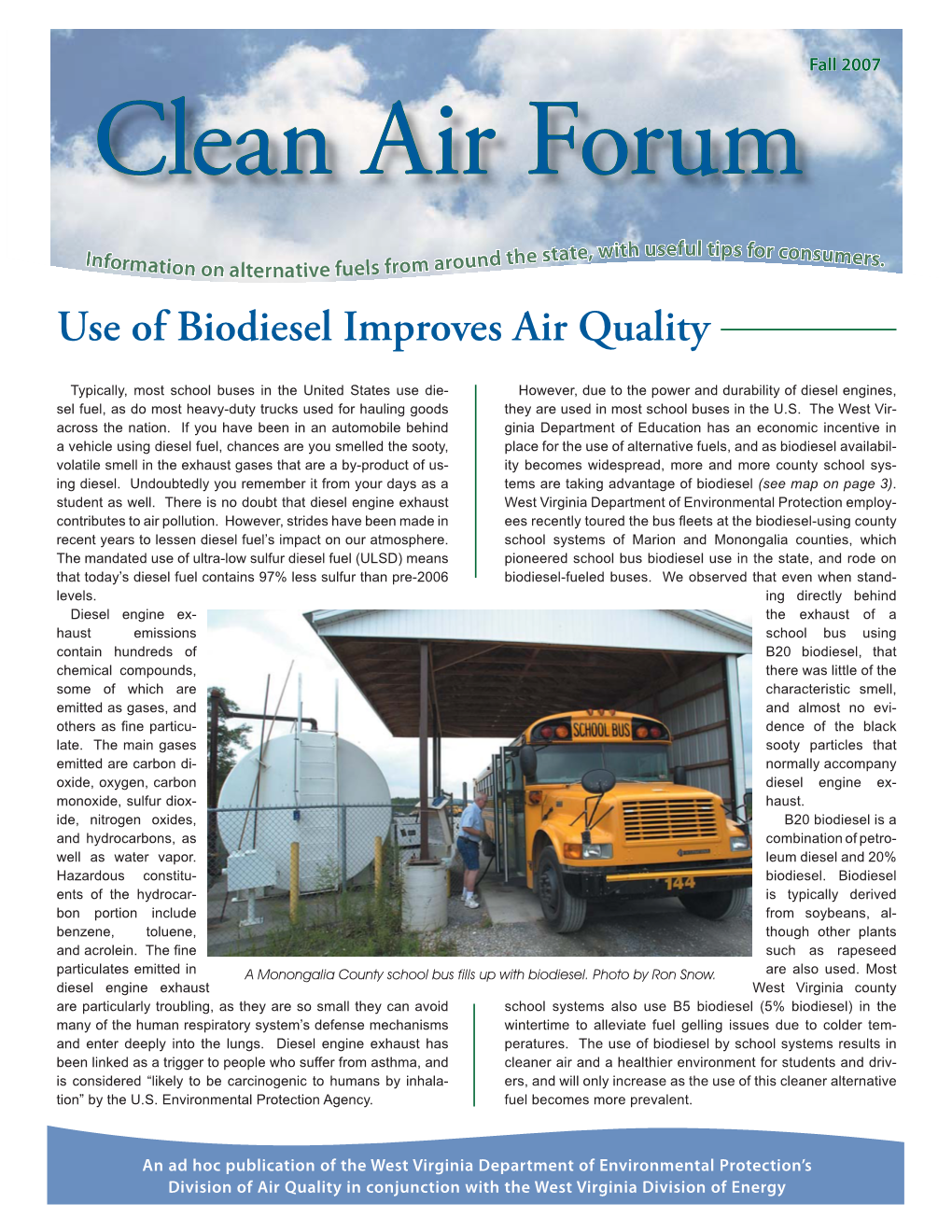 Use of Biodiesel Improves Air Quality