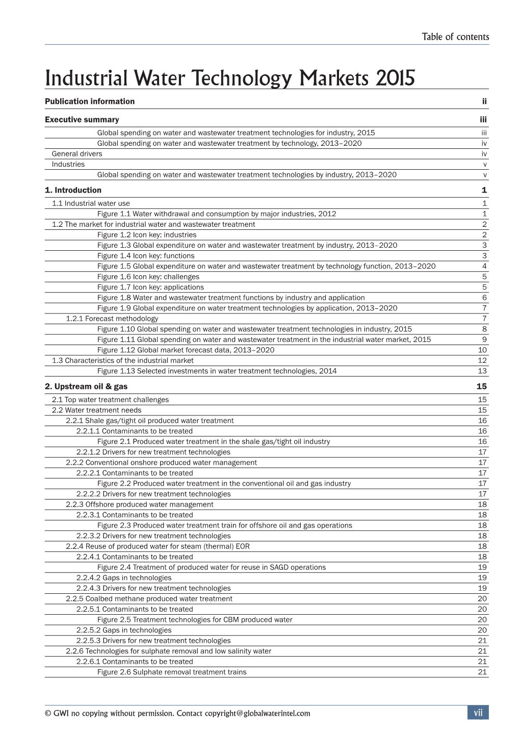 Industrial Water Technology Markets 2015 Publication Information Ii