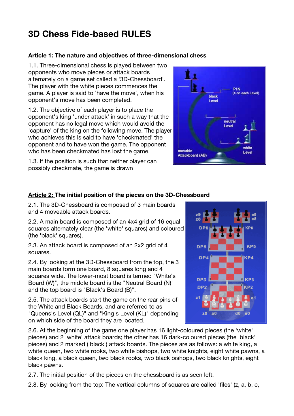 3D Chess Fide-Based RULES