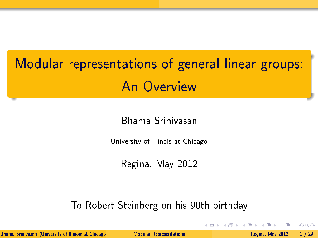 Modular Representations of General Linear Groups: an Overview