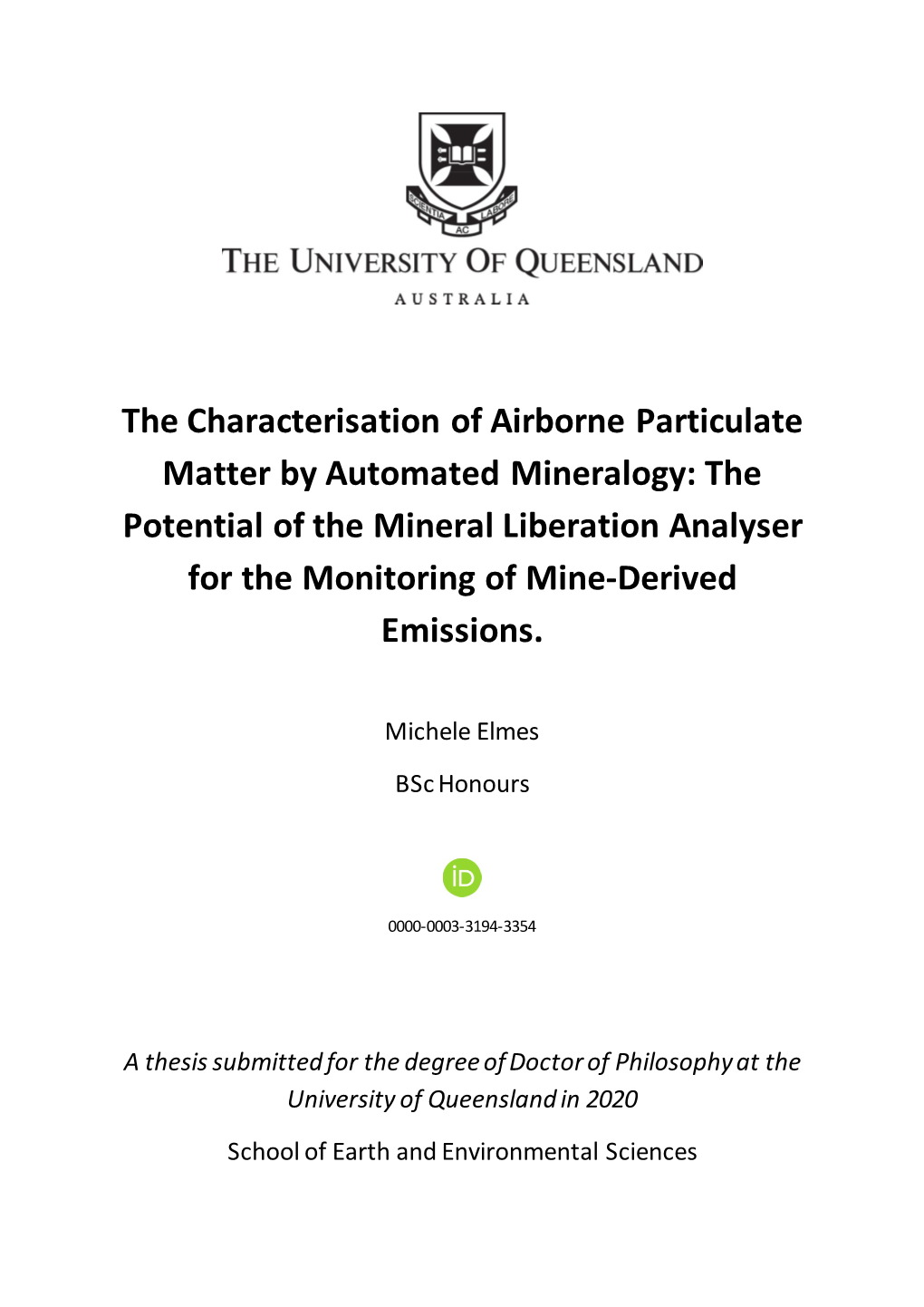 The Characterisation of Airborne Particulate Matter By