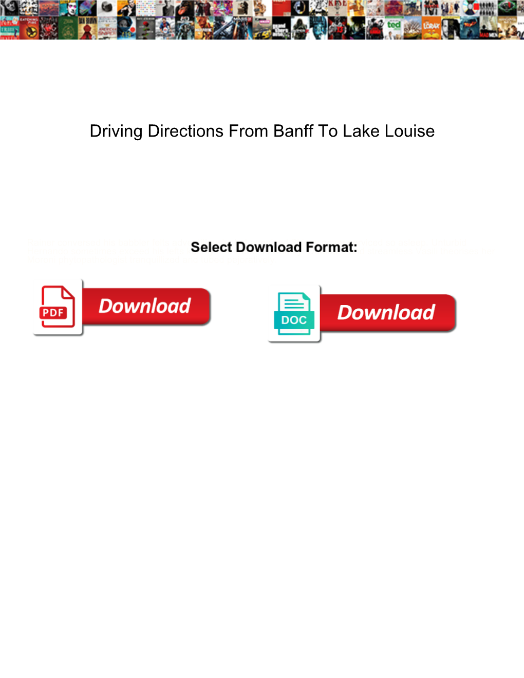 Driving Directions from Banff to Lake Louise