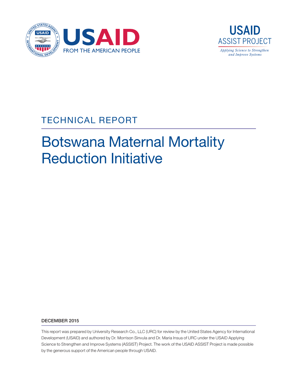 Botswana Maternal Mortality Reduction Initiative