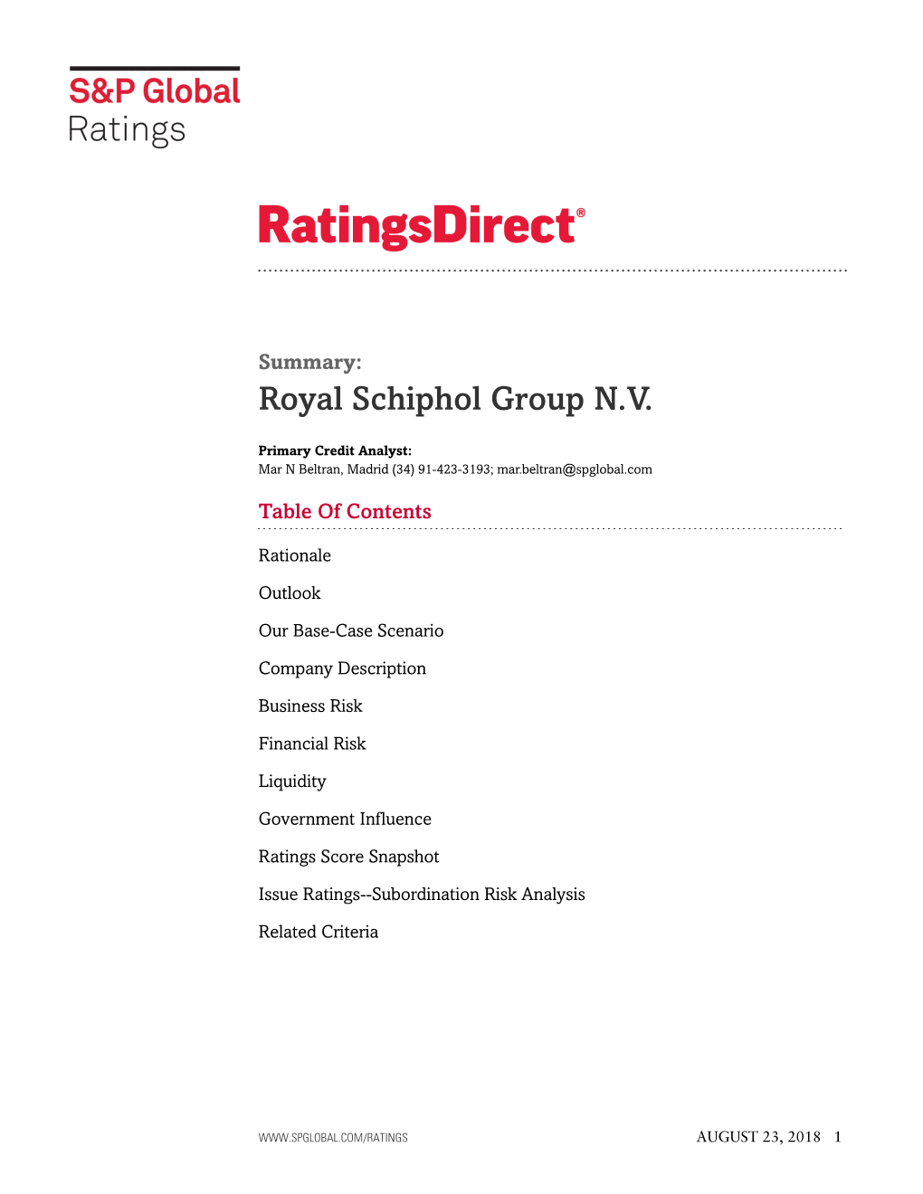 Royal Schiphol Group N.V