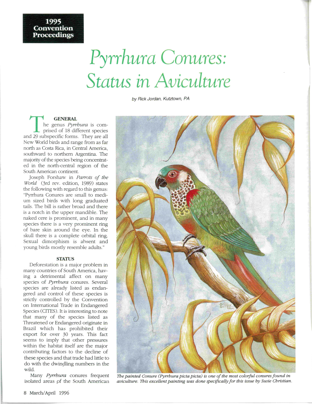 Pyrrhura Onure: Tatus in Aviculture