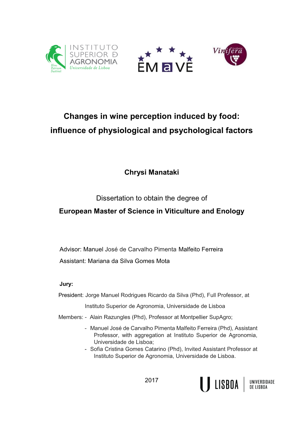 Changes in Wine Perception Induced by Food: Influence of Physiological and Psychological Factors