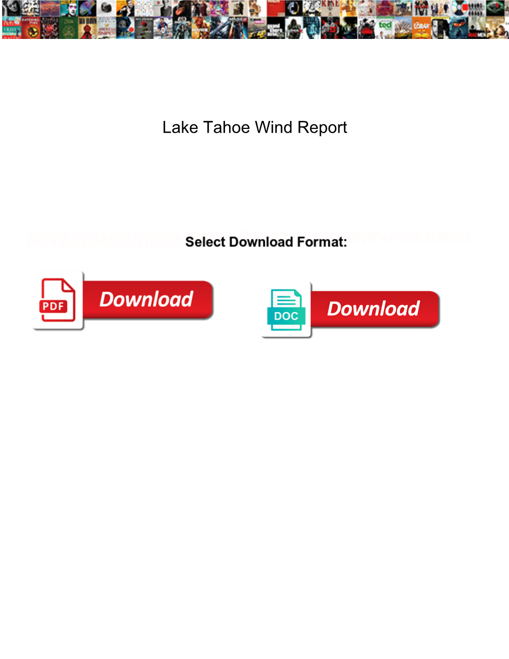 Lake Tahoe Wind Report