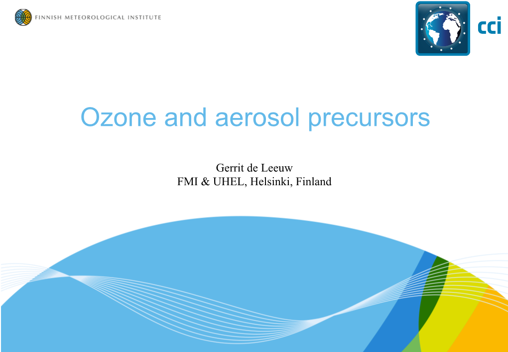 Ozone and Aerosol Precursors