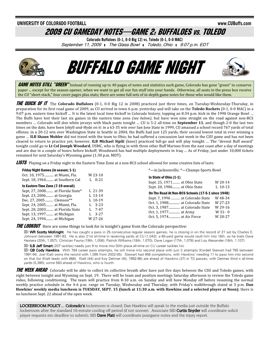 Buffalo Game NIGHT