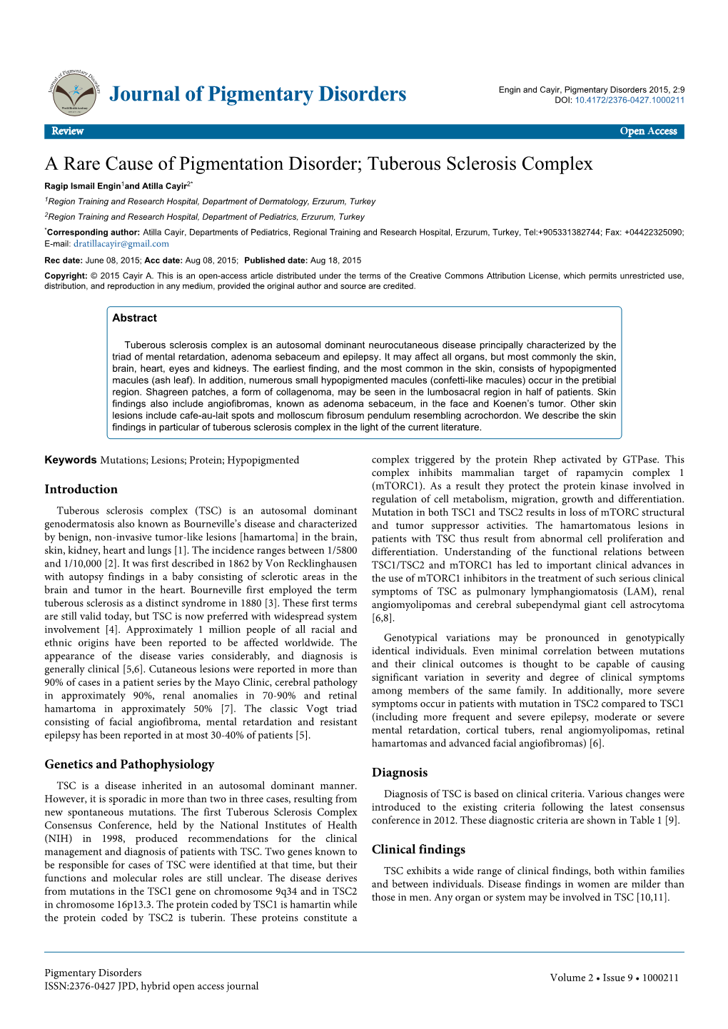 Tuberous Sclerosis Complex