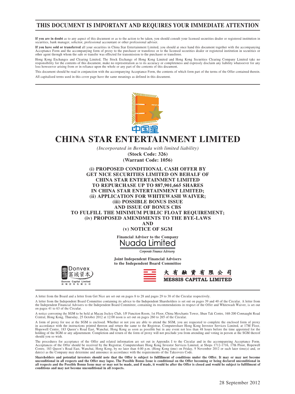 China Star Entertainment Limited