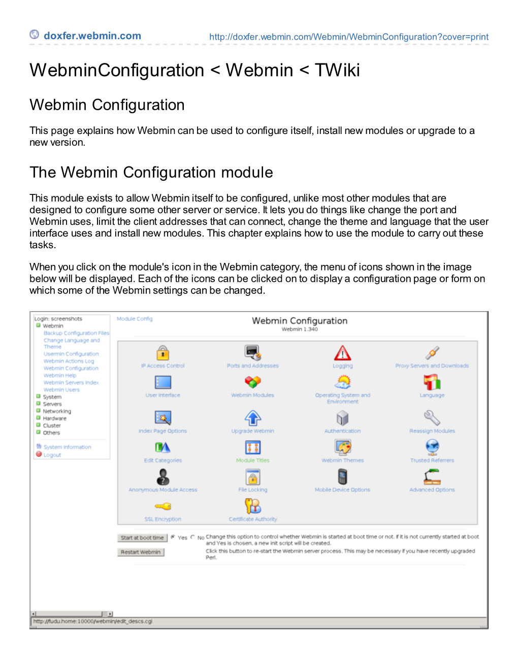 Webminconfiguration &lt; Webmin &lt; Twiki