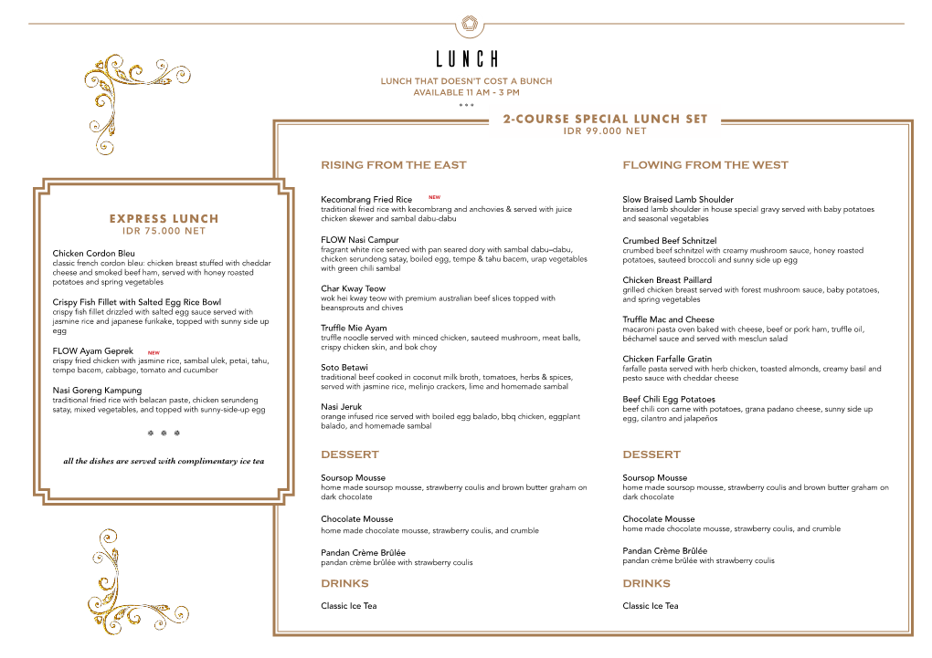 View Our Lunch Menu