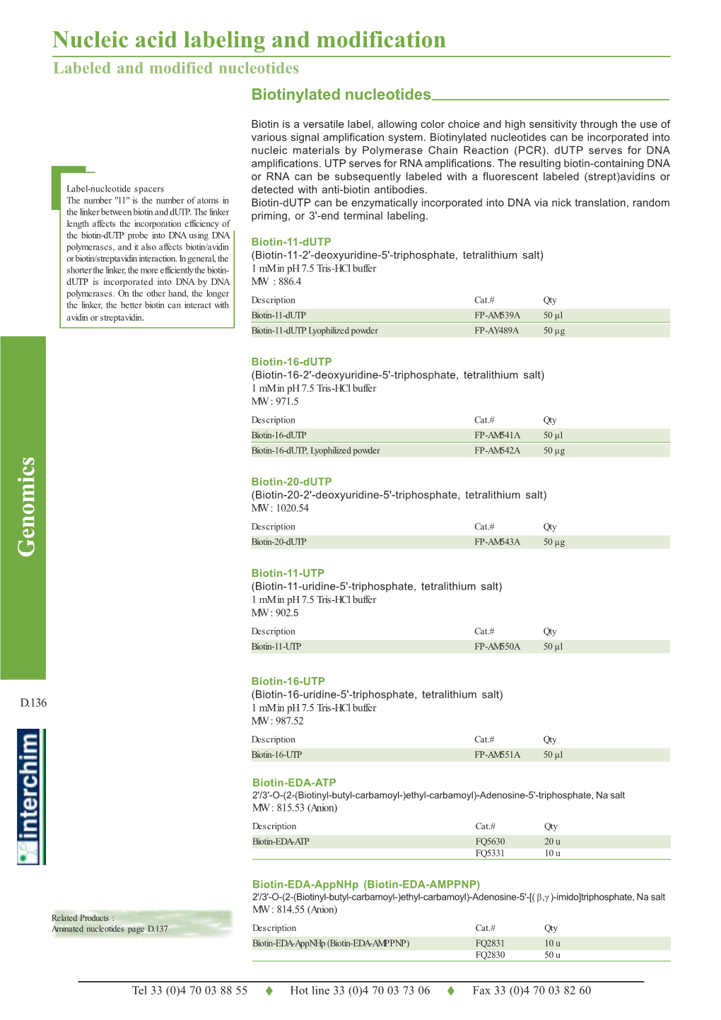 Nucleic Acid Labeling and Modification Labeled and Modified Nucleotides Biotinylated Nucleotides