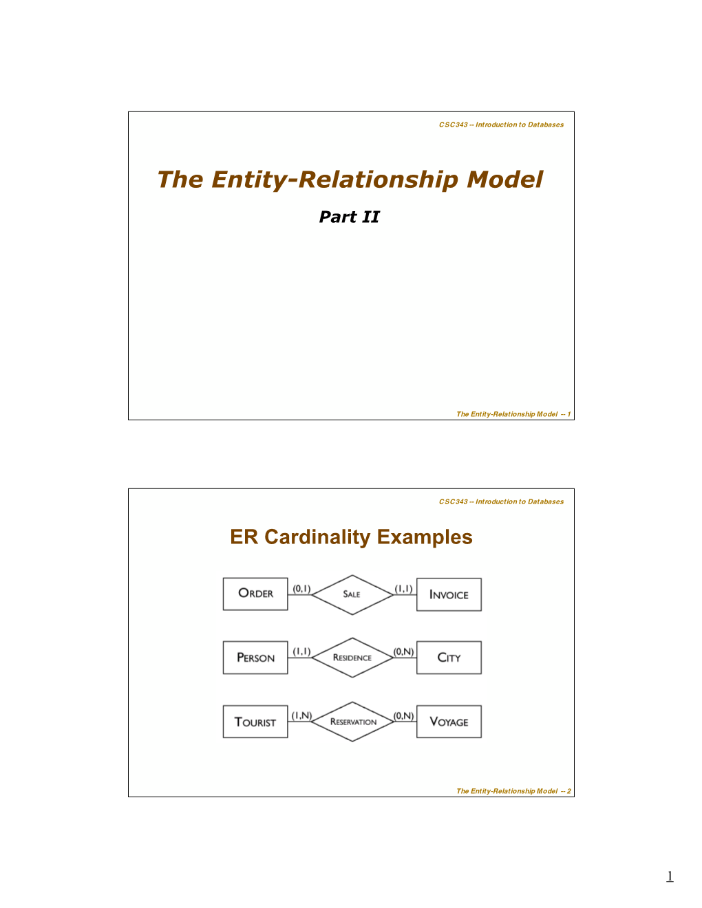 The Entity-Relationship Model