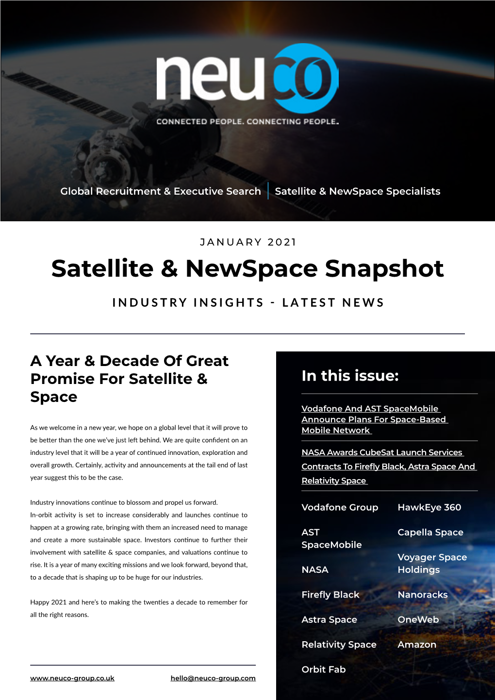 Satellite & Newspace Snapshot