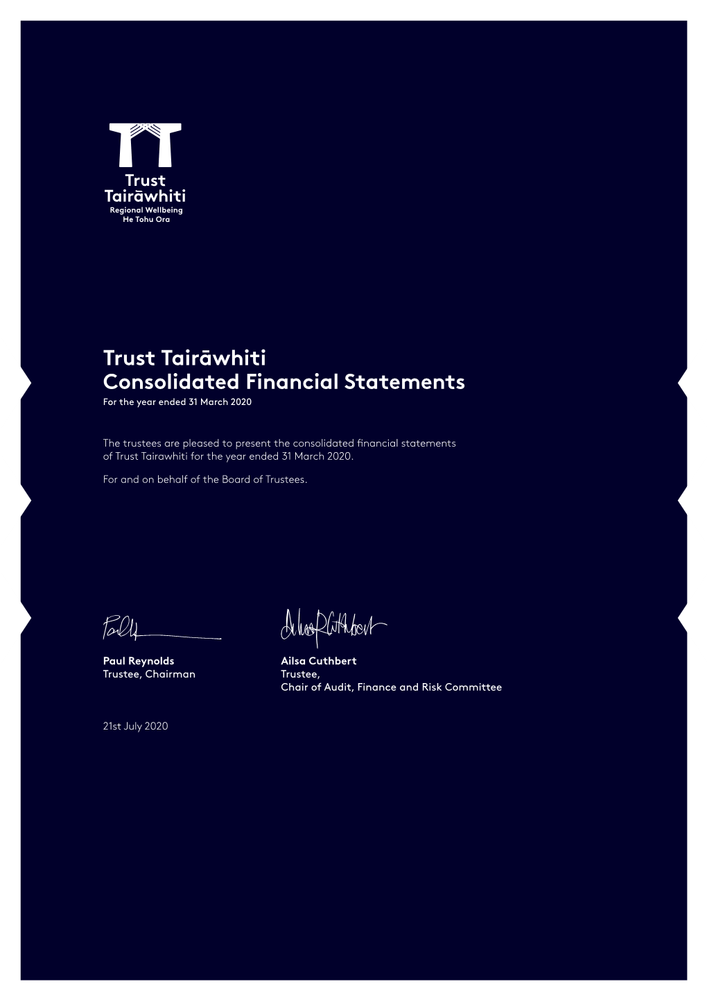 2020 Trust Tairāwhiti Financial Statements