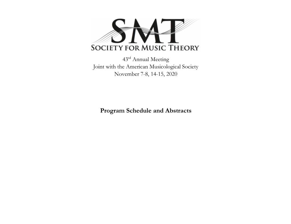 Program Schedule and Abstracts