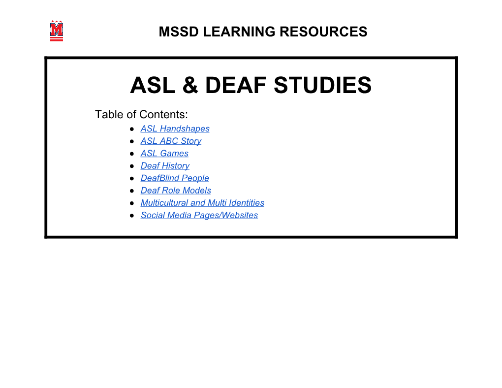 Asl & Deaf Studies