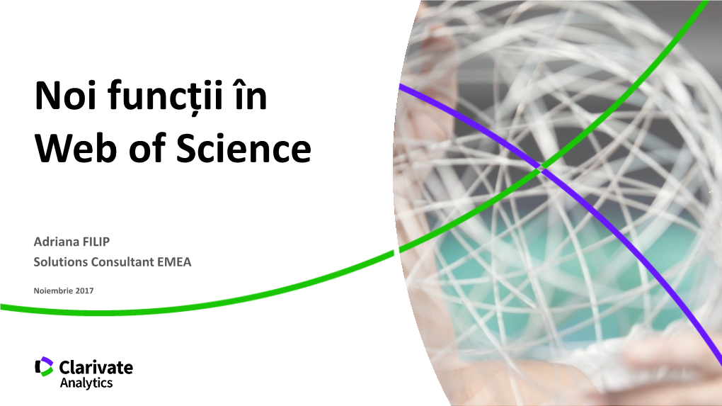 Noi Funcții În Web of Science