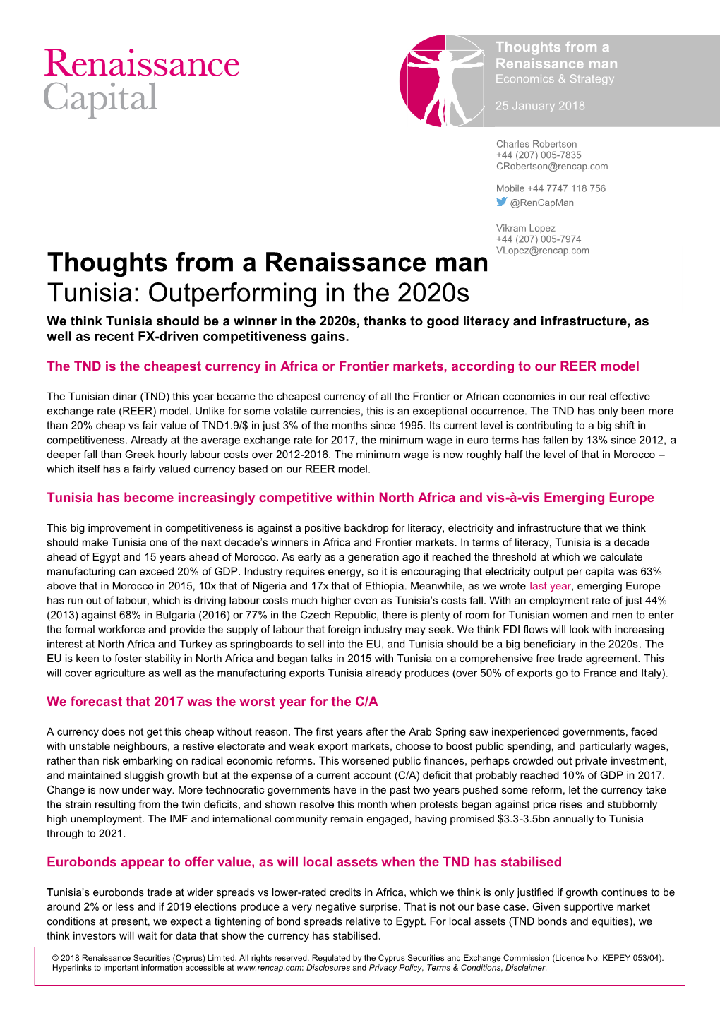 Thoughts from a Renaissance Man Tunisia: Outperforming in the 2020S