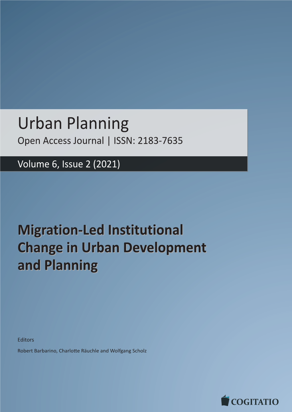 Urban Planning Open Access Journal | ISSN: 2183-7635