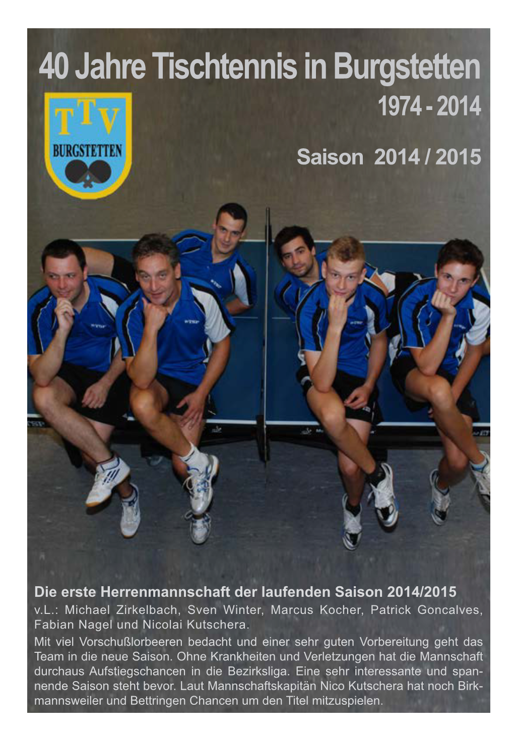 40 Jahre Tischtennis in Burgstetten 1974 - 2014