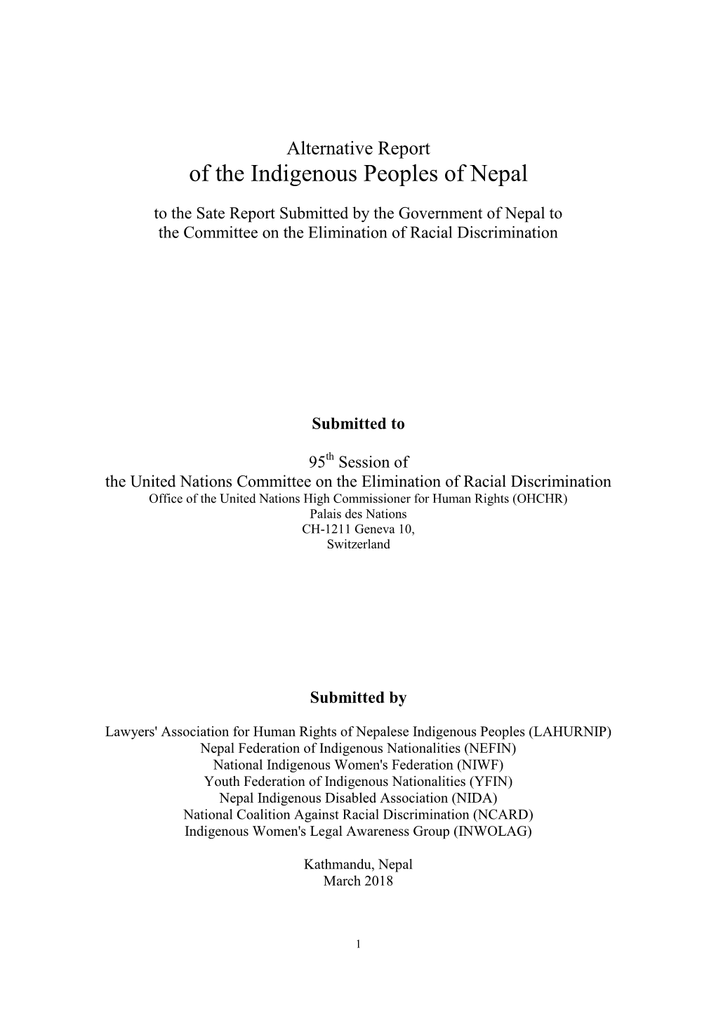 Of the Indigenous Peoples of Nepal