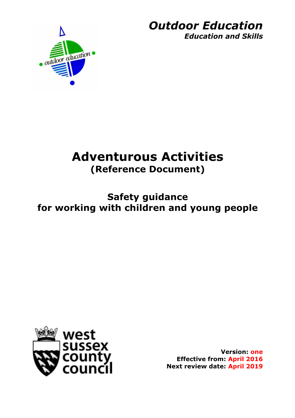 Adventurous Activities (Reference Document)