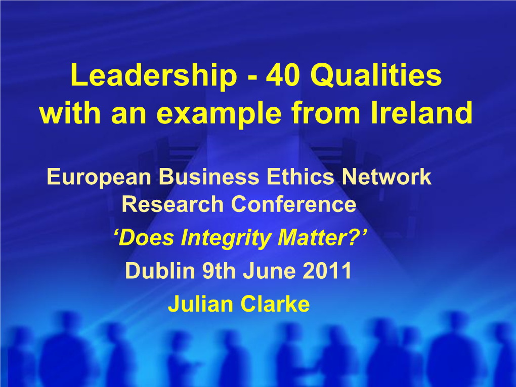 Leadership Qualities Mary Robinson