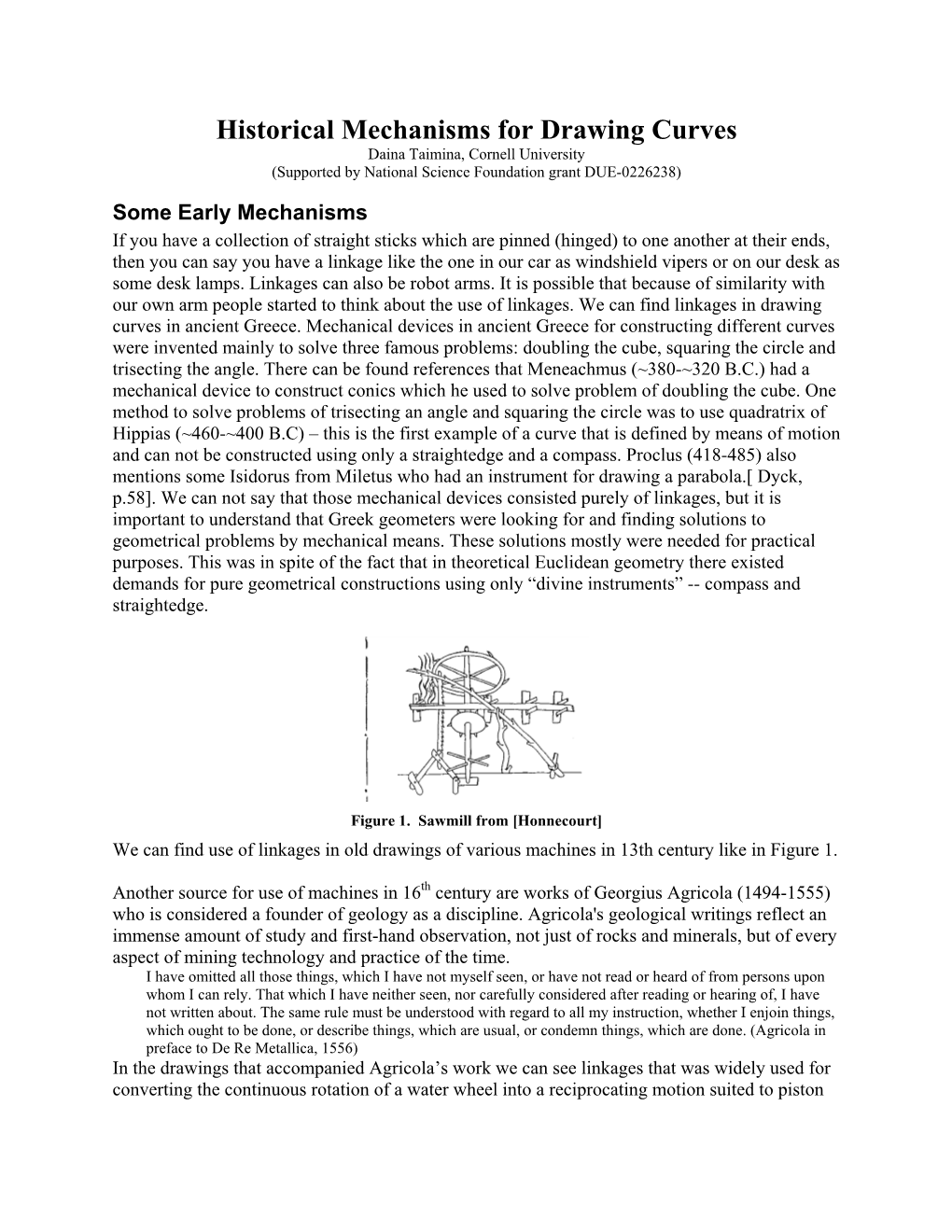 Linkages As Drawing Instruments and More