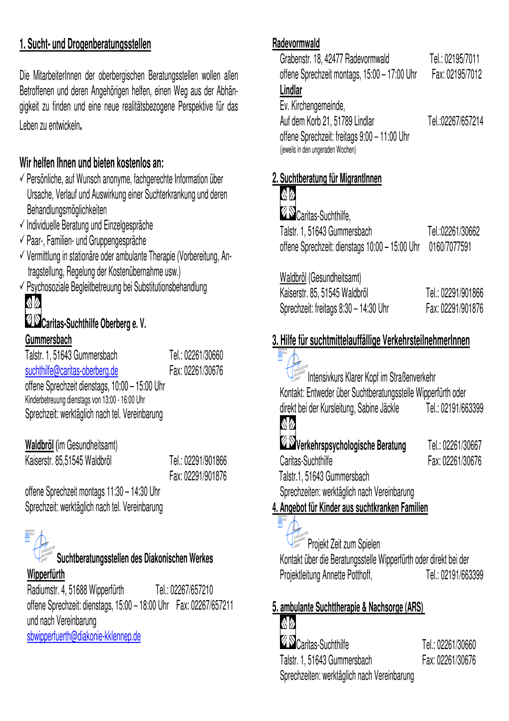 1. Sucht- Und Drogenberatungsstellen Radevormwald Grabenstr