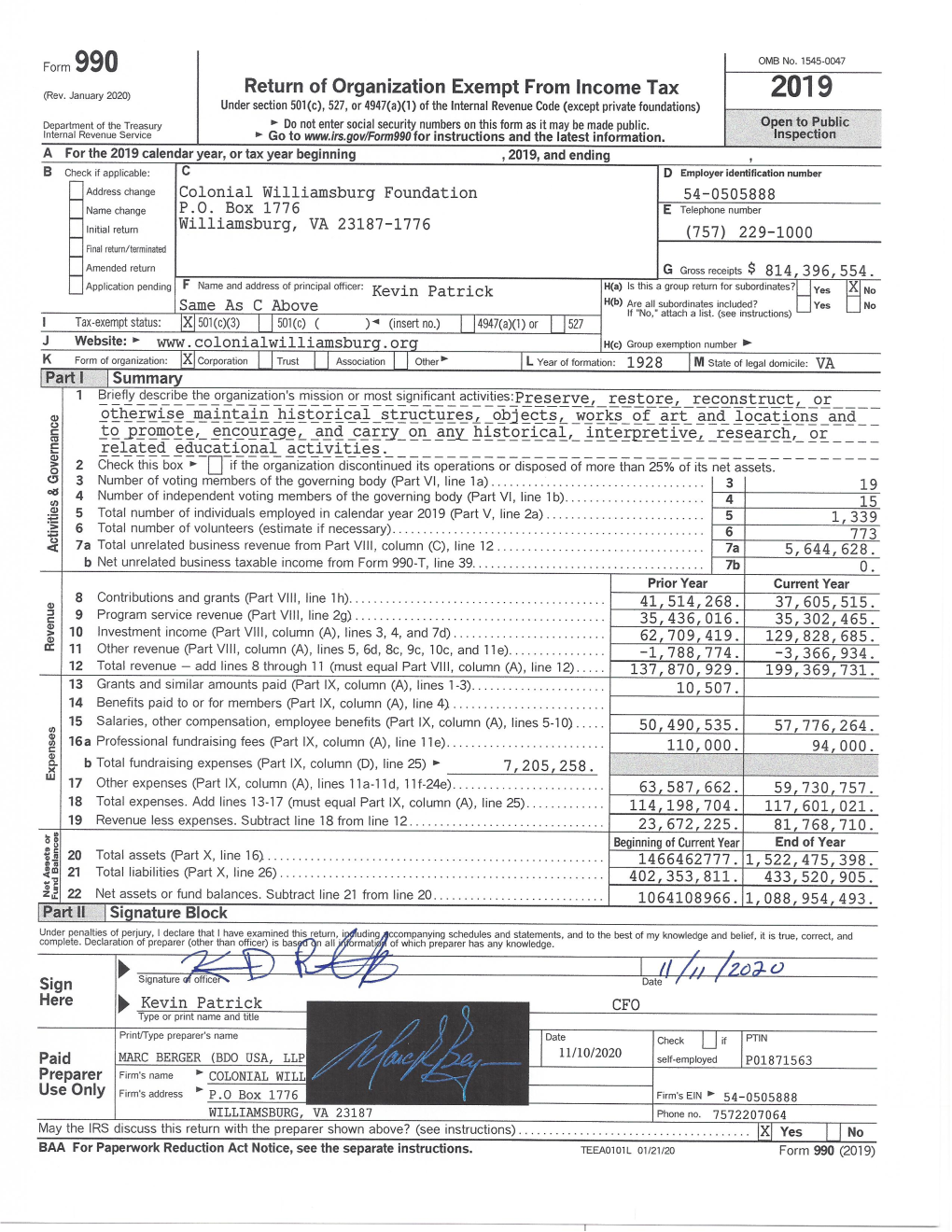 Tax Return|Rfp Pbc: Cwf 990 Form 9