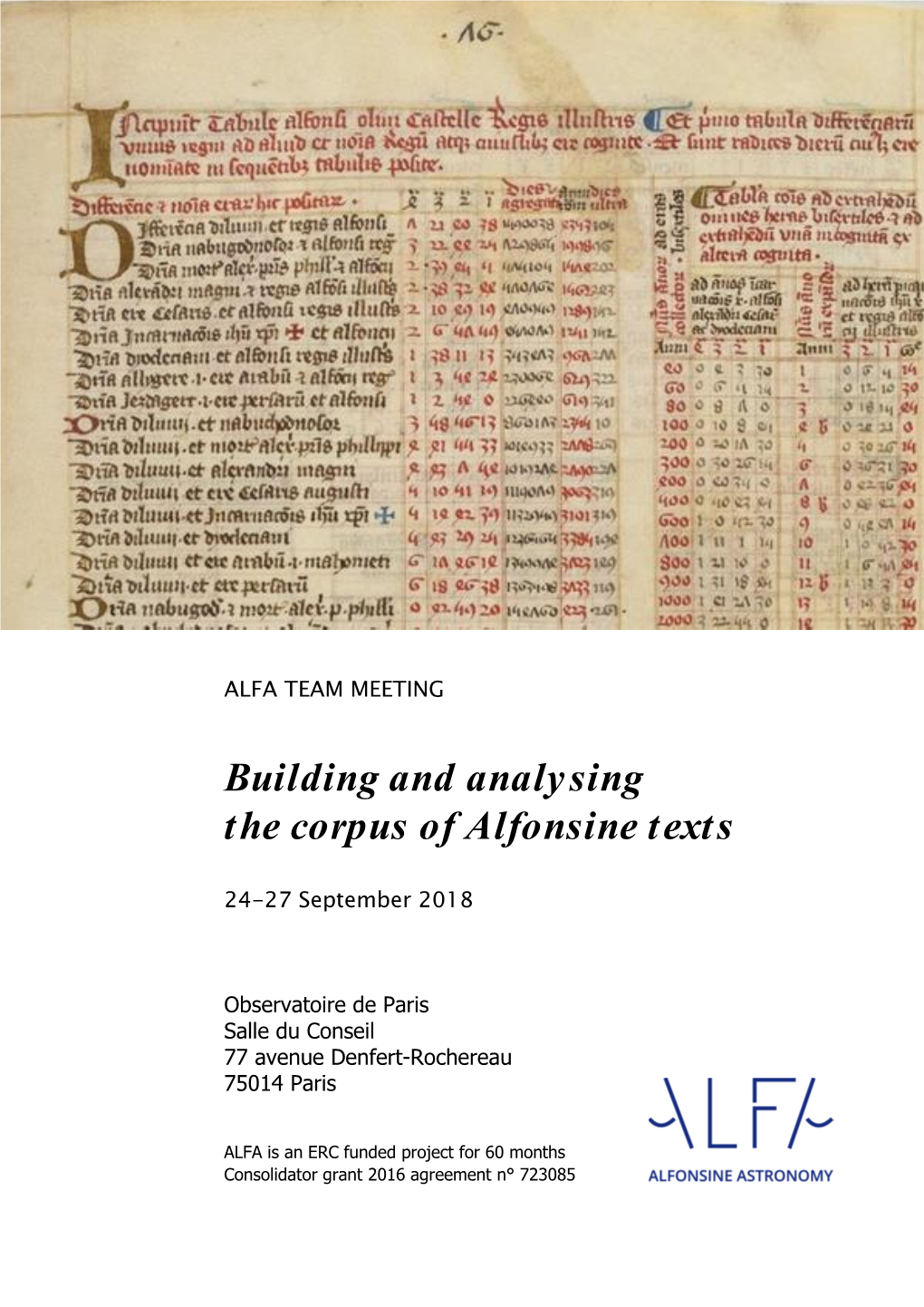 Building and Analysing the Corpus of Alfonsine Texts
