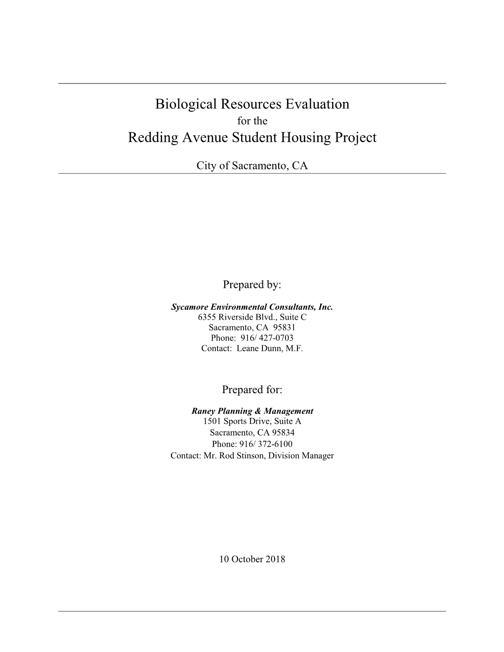 The Retreat Biological Resources Report