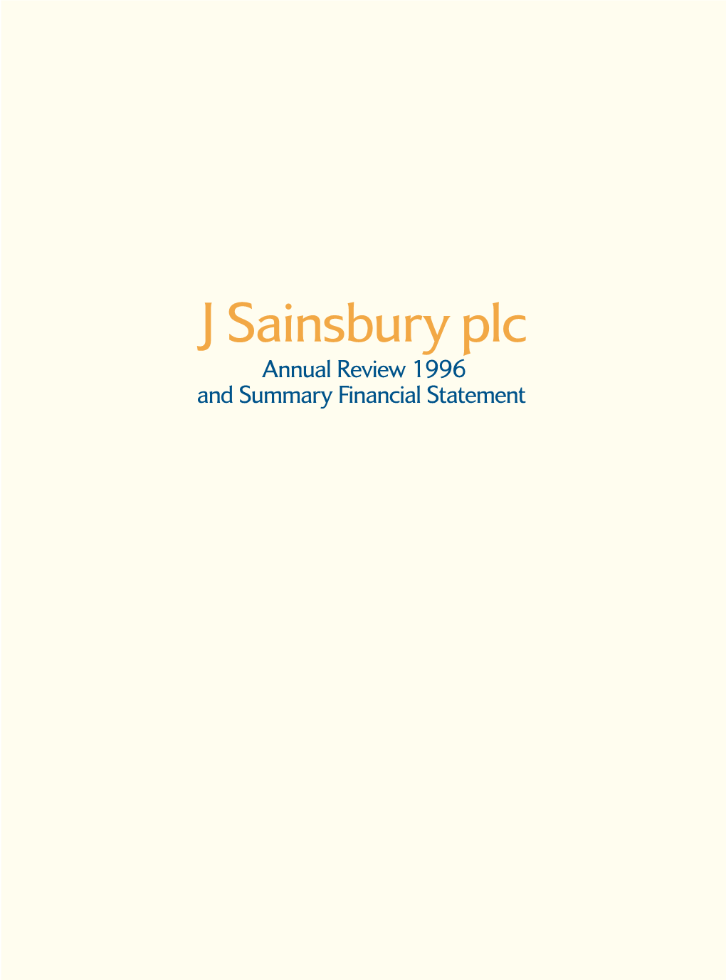 Annual Review 1996 and Summary Financial Statement