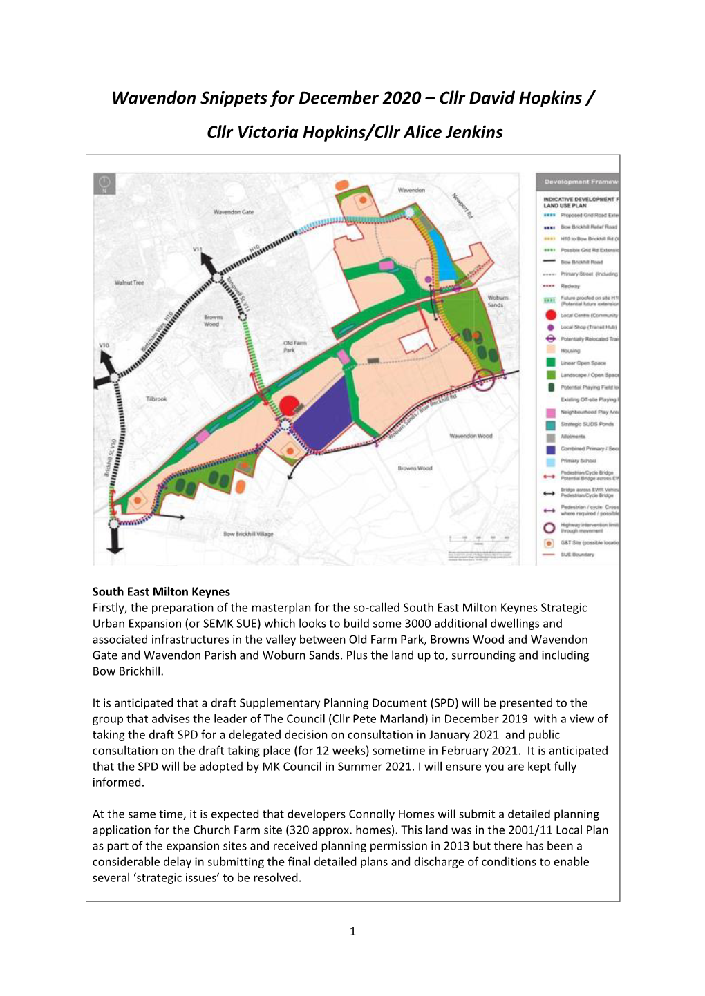 Wavendon Snippets for December 2020 – Cllr David Hopkins / Cllr Victoria Hopkins/Cllr Alice Jenkins