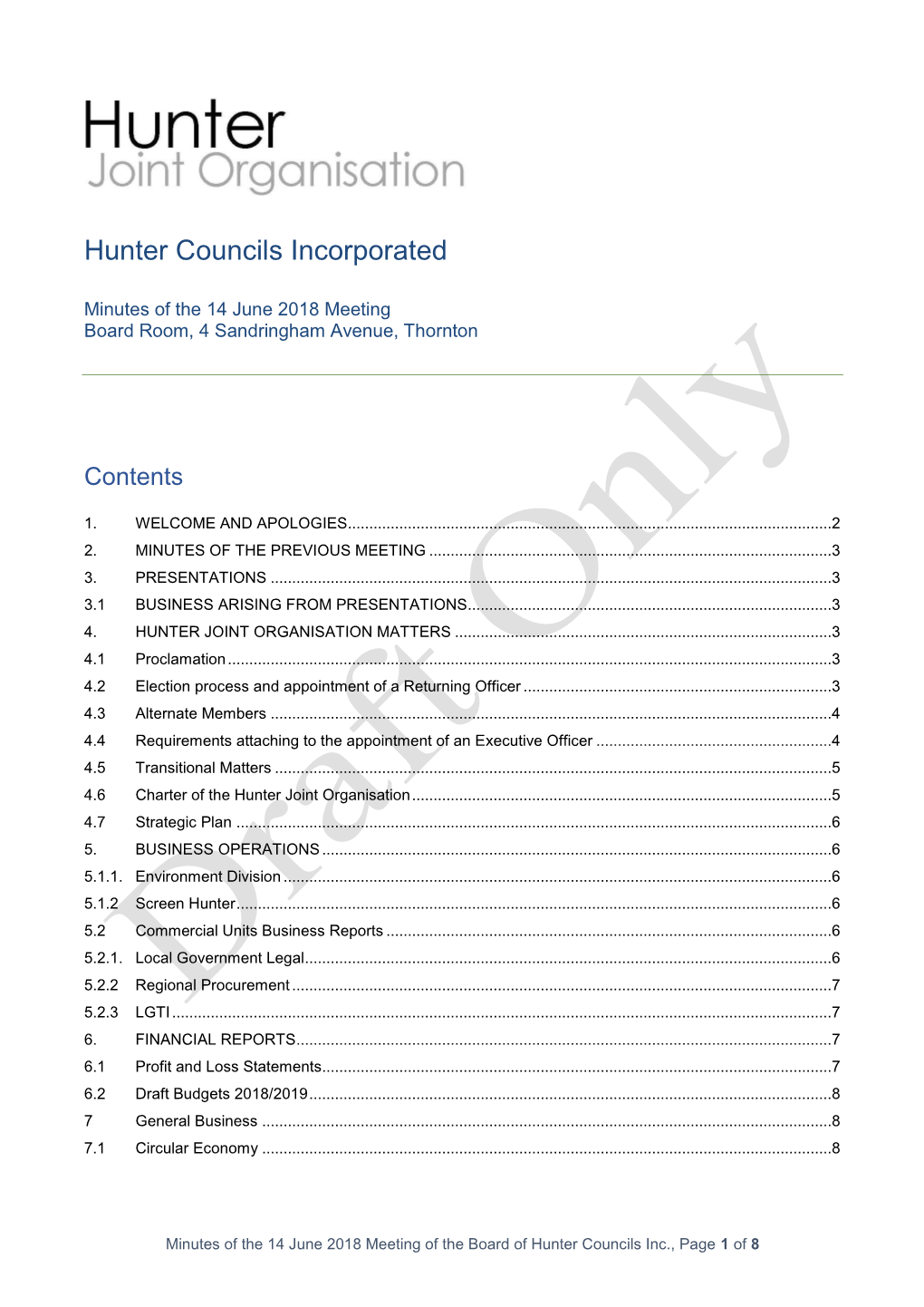 Hunter Councils Incorporated